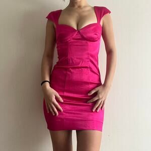 Pink satin designer dress semiformal